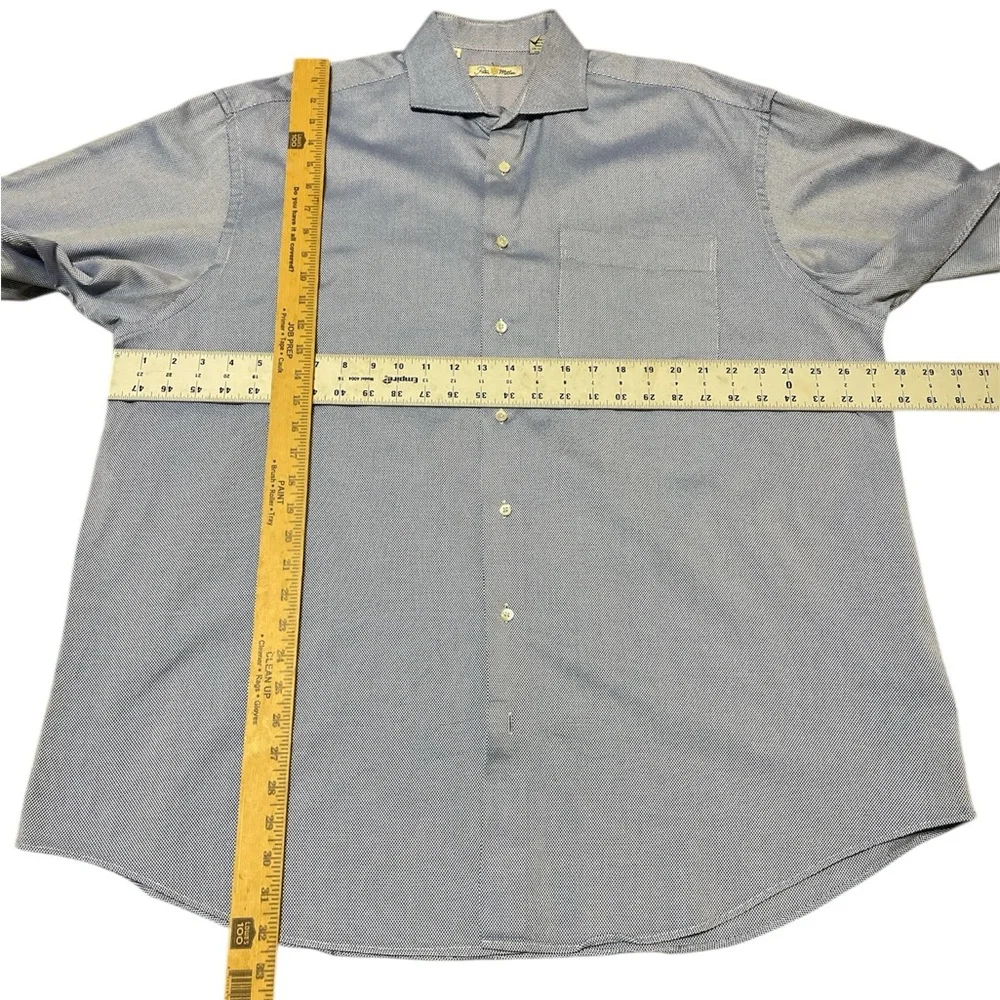 Men's Peter Millar Blue Textured Cotton Dress Shirt Size XL